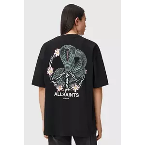 AllSaints tricou din bumbac culoarea negru, cu imprimeu, M032PD imagine