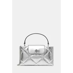 Tory Burch poșetă de piele Kira Diamond culoarea argintiu, 174998-040 imagine