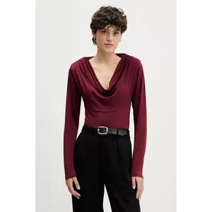 Pedro del Hierro bluză culoarea bordo, uni, 8622505 imagine