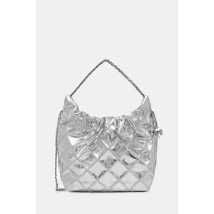 Tory Burch poșetă de piele Fleming culoarea argintiu, 176040-040 imagine