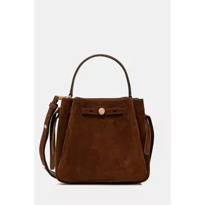 Tory Burch geantă de mână din piele întoarsă Romy Suede culoarea maro, 174221-200 imagine