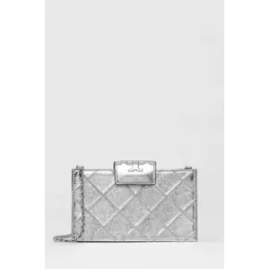 Tory Burch poșetă de piele Fleming culoarea argintiu, 175190-040 imagine