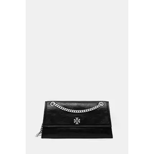 Tory Burch poșetă de piele Kira Turnlock culoarea negru, 167058-001 imagine
