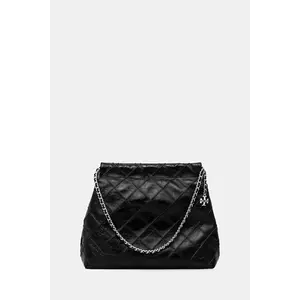 Tory Burch poșetă de piele Fleming culoarea negru, 165170-001 imagine