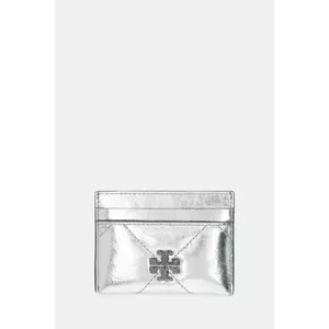 Tory Burch carcasa din piele Kira Diamond culoarea argintiu, 175016-040 imagine