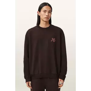 AllSaints hanorac de bumbac culoarea maro, cu imprimeu, M011NE imagine