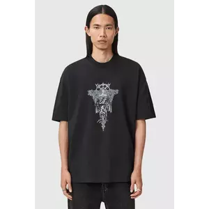 AllSaints tricou din bumbac culoarea negru, cu imprimeu, M030PD imagine