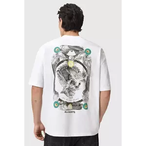 AllSaints tricou din bumbac culoarea alb, cu imprimeu, M028PD imagine