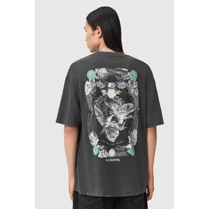 AllSaints tricou din bumbac culoarea gri, cu imprimeu, M028PD imagine