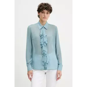Sisley cămașă culoarea turcoaz, cu guler clasic, regular, 5NOXLQ09T imagine