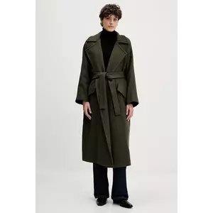 Sandro Ferrone haină cu lână culoarea verde, S18YBFRADA imagine