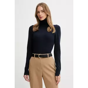 Sisley pulover din amestec de lână culoarea gri, light, cu guler, 102HM2174 imagine