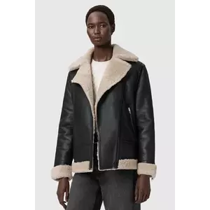 AllSaints geacă de piele SOLA culoarea negru, W120LB imagine