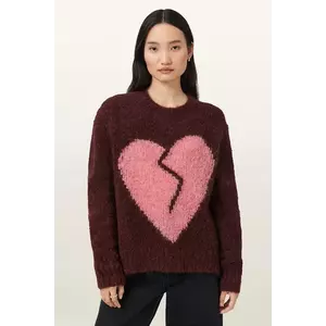 AllSaints pulover din amestec de lână LUVHEART culoarea negru, călduros, W078KC imagine