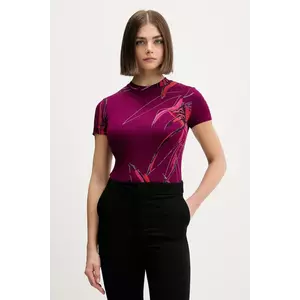 Desigual tricou LALA culoarea bordo, 25WWTK16 imagine