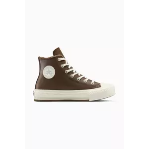 Converse teniși Chuck Taylor All Star Star Eva Lift culoarea maro, A16430C imagine