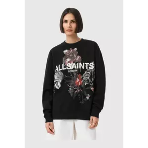 AllSaints hanorac de bumbac ANIA culoarea negru, cu imprimeu, W144JD imagine