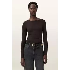 AllSaints longsleeve culoarea maro, W270JB imagine