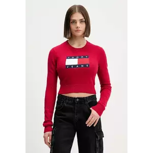 Tommy Jeans pulover culoarea bordo, DW0DW21690 imagine