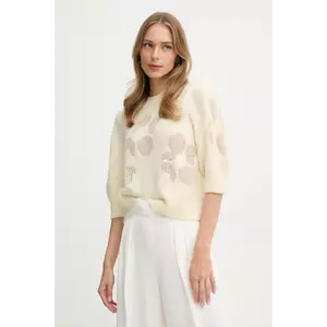 United Colors of Benetton pulover din amestec de lână culoarea bej, light, 18L4E10EV imagine