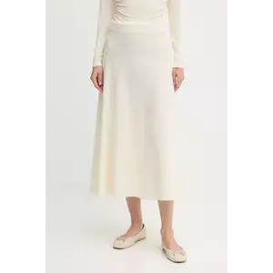 United Colors of Benetton fustă cu lână culoarea bej, midi, evazați, 1444D002B imagine