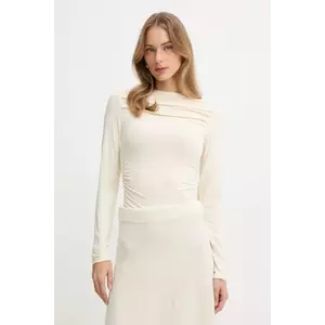 United Colors of Benetton longsleeve culoarea bej, 37UKD10BA imagine