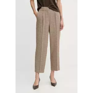 United Colors of Benetton pantaloni culoarea bej, drept, high waist, 44BWDF0AE imagine