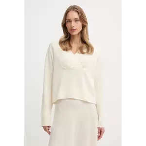 United Colors of Benetton pulover din amestec de lână culoarea bej, 1444D403H imagine