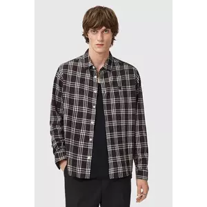 AllSaints cămașă din bumbac culoarea maro, cu guler clasic, regular, M069SD imagine