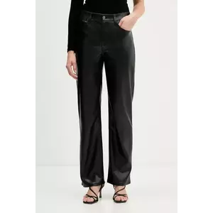 Abercrombie & Fitch pantaloni culoarea negru, lat, high waist, KI156-5561-900 imagine