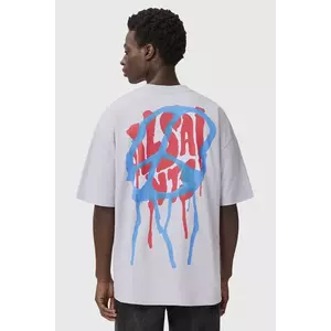 AllSaints tricou din bumbac culoarea violet, cu imprimeu, M035PD imagine