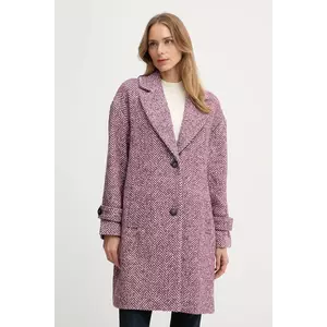 United Colors of Benetton haină cu lână culoarea violet, 2M9SDN08T imagine