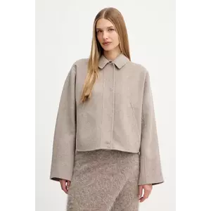 BOSS palton de lână culoarea gri, de tranzitie, 50543170 imagine