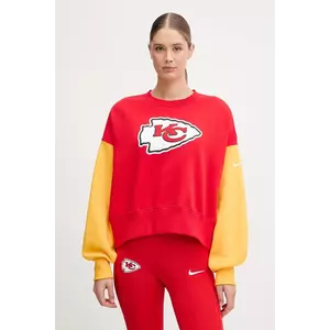 Nike bluză Oversized Crew Fleece culoarea roșu, cu imprimeu, 01D7-080K-7G-SD2 imagine