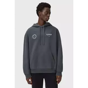 AllSaints hanorac de bumbac culoarea negru, cu glugă, cu imprimeu, M018ND imagine