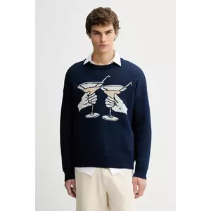 Kaotiko pulover de bumbac culoarea bleumarin, AR015-01-E002 imagine