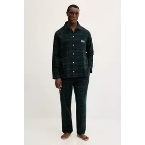 Lacoste pijamale de bumbac culoarea bleumarin, cu imprimeu, 4H5049 imagine