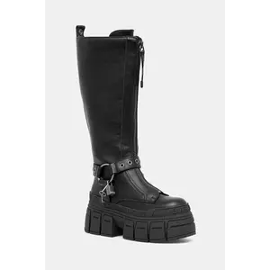 Buffalo cizme Gospher Biker Hi culoarea negru, cu platformă, 1270131-BLK imagine
