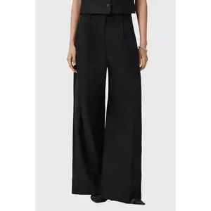 AllSaints pantaloni cu lână culoarea negru, lat, high waist, W052QD imagine