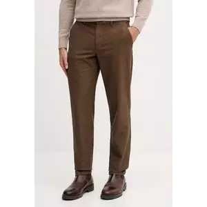 United Colors of Benetton pantaloni de bumbac culoarea maro, cu fason chinos, 49L6UF05Z imagine