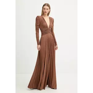 Elisabetta Franchi rochie culoarea maro, maxi, evazați, ABR4057E2 imagine