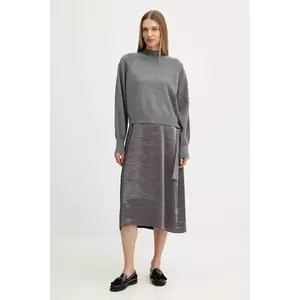 BOSS rochie și pulover culoarea gri, midi, mulată, 50547867 imagine