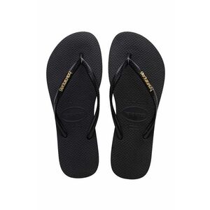 Havaianas șlapi SLIM LOGO femei, culoarea negru, cu toc plat 4119875.1924 imagine