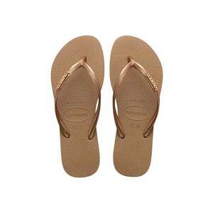Havaianas slapi SLIM LOGO femei, culoarea auriu, cu toc plat, 4119875.3581 imagine