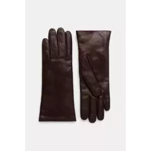 Weekend Max Mara mănuși de piele SENAPESHORT culoarea maro, 2525566035600 imagine