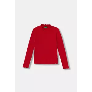 United Colors of Benetton longsleeve copii culoarea roșu, cu turtleneck, 381PC10RC imagine