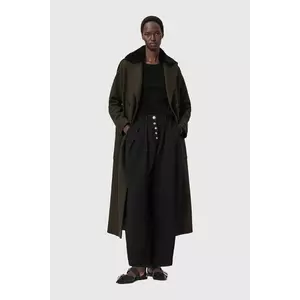 AllSaints haină cu lână culoarea negru, W060OD imagine