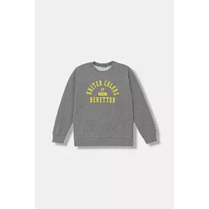 United Colors of Benetton bluză copii culoarea gri, cu imprimeu, 3EB5C10R5 imagine