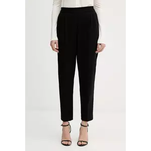 Sisley pantaloni culoarea negru, fason chinos, high waist, 41YPLF043 imagine