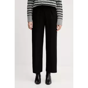 United Colors of Benetton pantaloni culoarea negru, lat, high waist, 4QIKDF0AC imagine